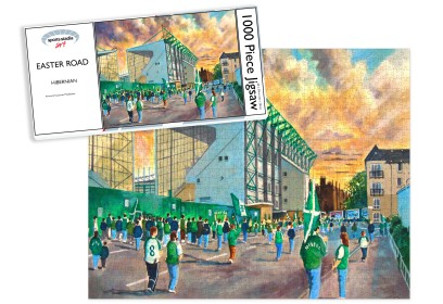 Easter Road Stadium Fine Art 'Going to the Match' Fine Art Jigsaw Puzzle - Hibernian FC